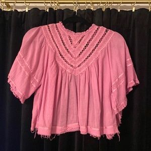 Free People pink 100% cotton